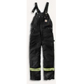 High-Visibility Striped Duck Bib Overalls - Arctic Quilt-Lined